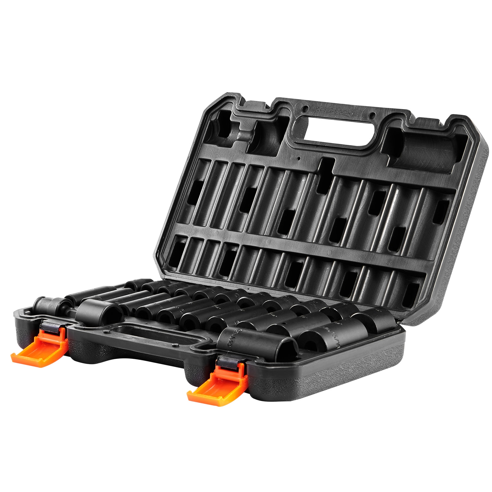 Impact Sockets Set 25pcs 6-Point 3/8in Drive Bit Ratchet Tool Kit Case_voghion.com